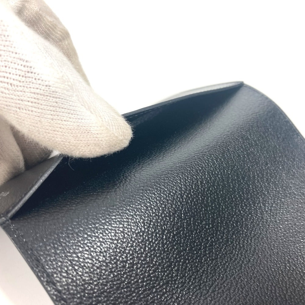 HERMES RMS Logo Passport Cover Stationery Passport Case Leather Unisex Black
