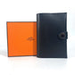HERMES RMS Logo Passport Cover Stationery Passport Case Leather Unisex Black