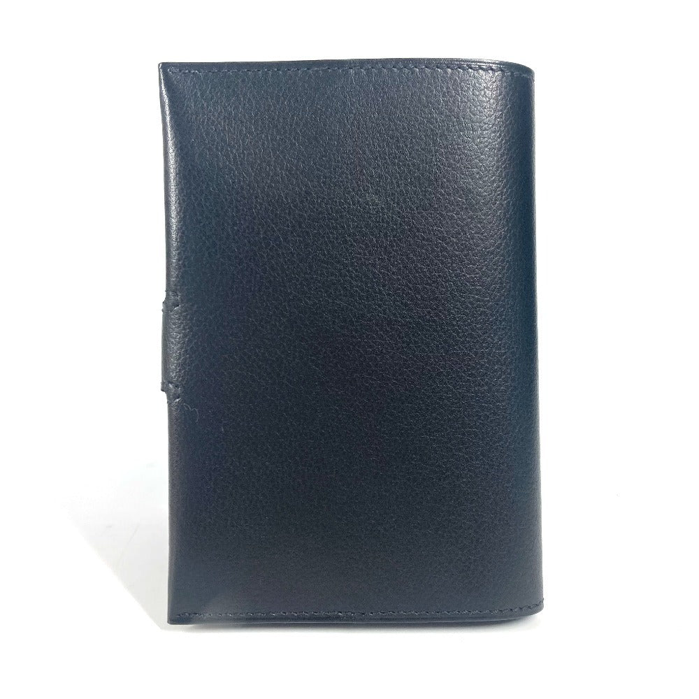 HERMES RMS Logo Passport Cover Stationery Passport Case Leather Unisex Black