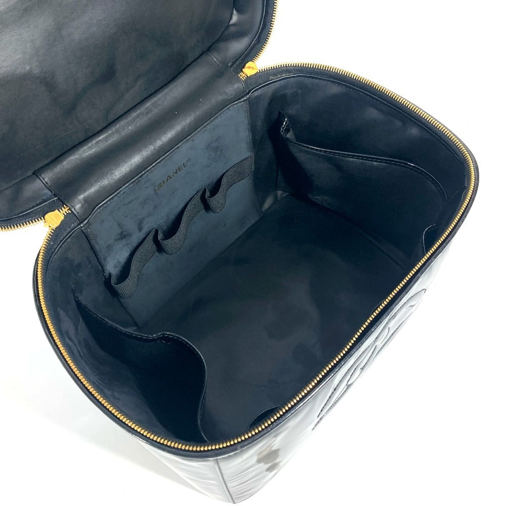 CHANEL ヴィンテージ CC ココマーク バニティバッグ 2WAYバッグ ショルダーバッグ カバン 肩掛け ハンドバッグ パテントレザー レディース ブラック - brandshop-reference