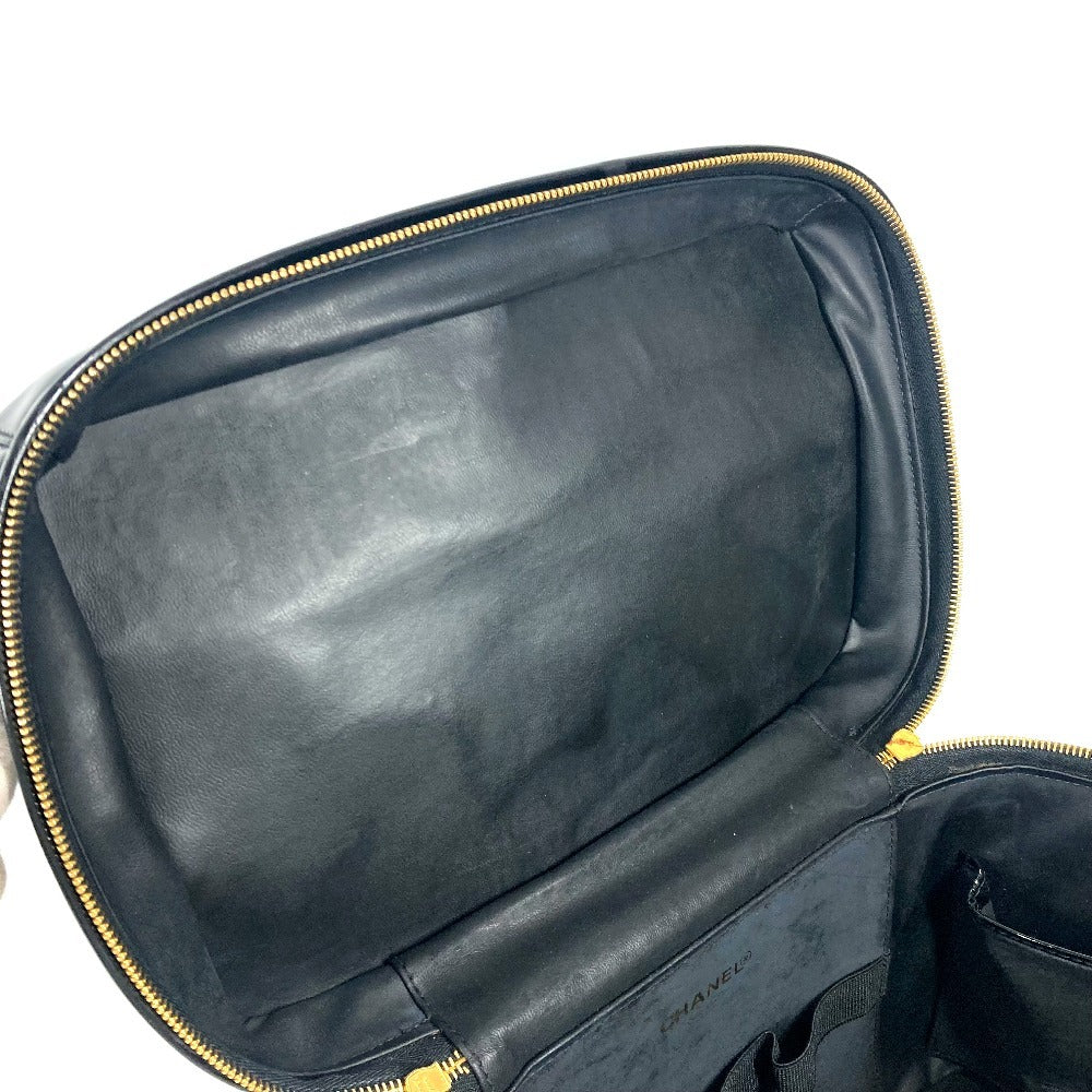CHANEL ヴィンテージ CC ココマーク バニティバッグ 2WAYバッグ ショルダーバッグ カバン 肩掛け ハンドバッグ パテントレザー レディース ブラック - brandshop-reference