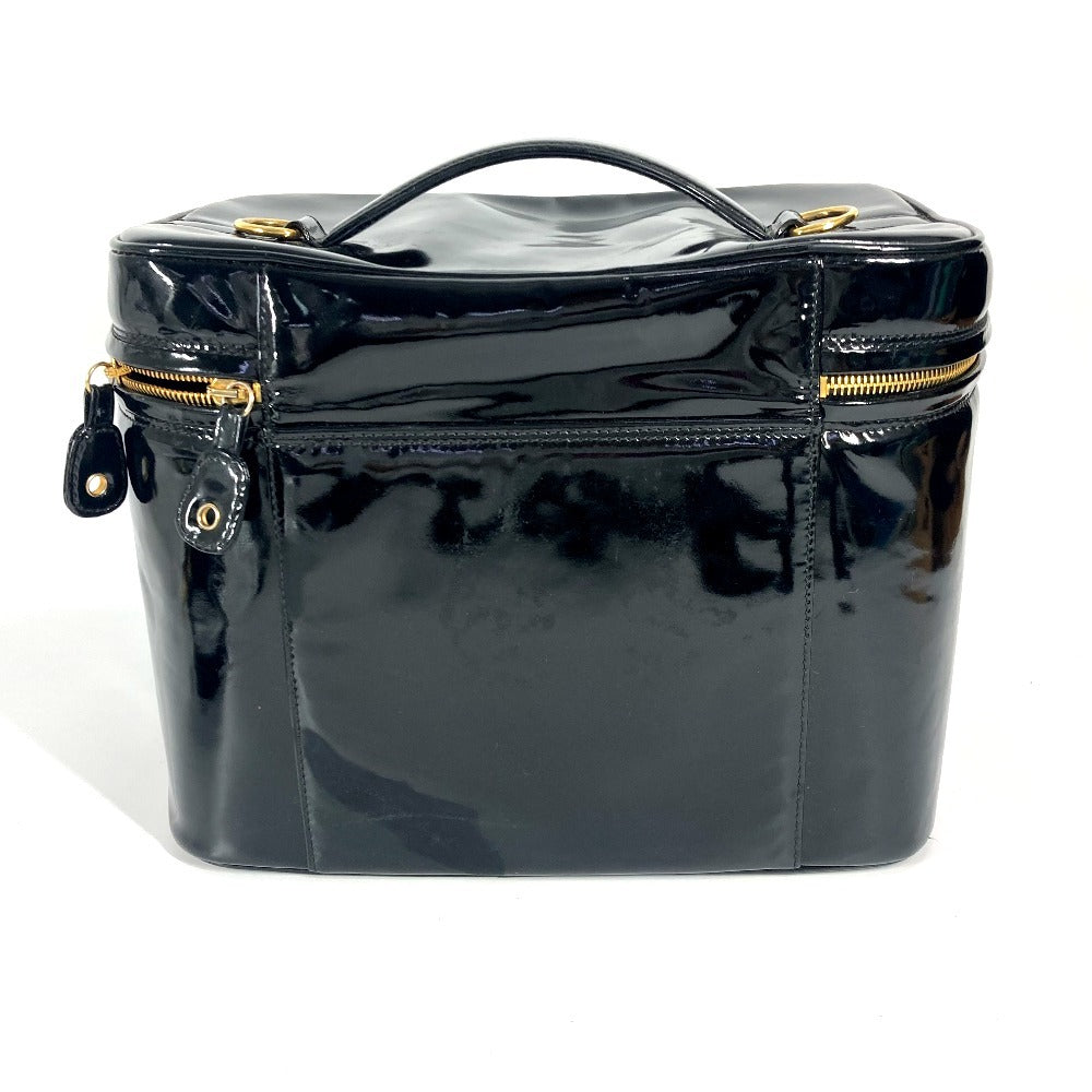 CHANEL ヴィンテージ CC ココマーク バニティバッグ 2WAYバッグ ショルダーバッグ カバン 肩掛け ハンドバッグ パテントレザー レディース ブラック - brandshop-reference