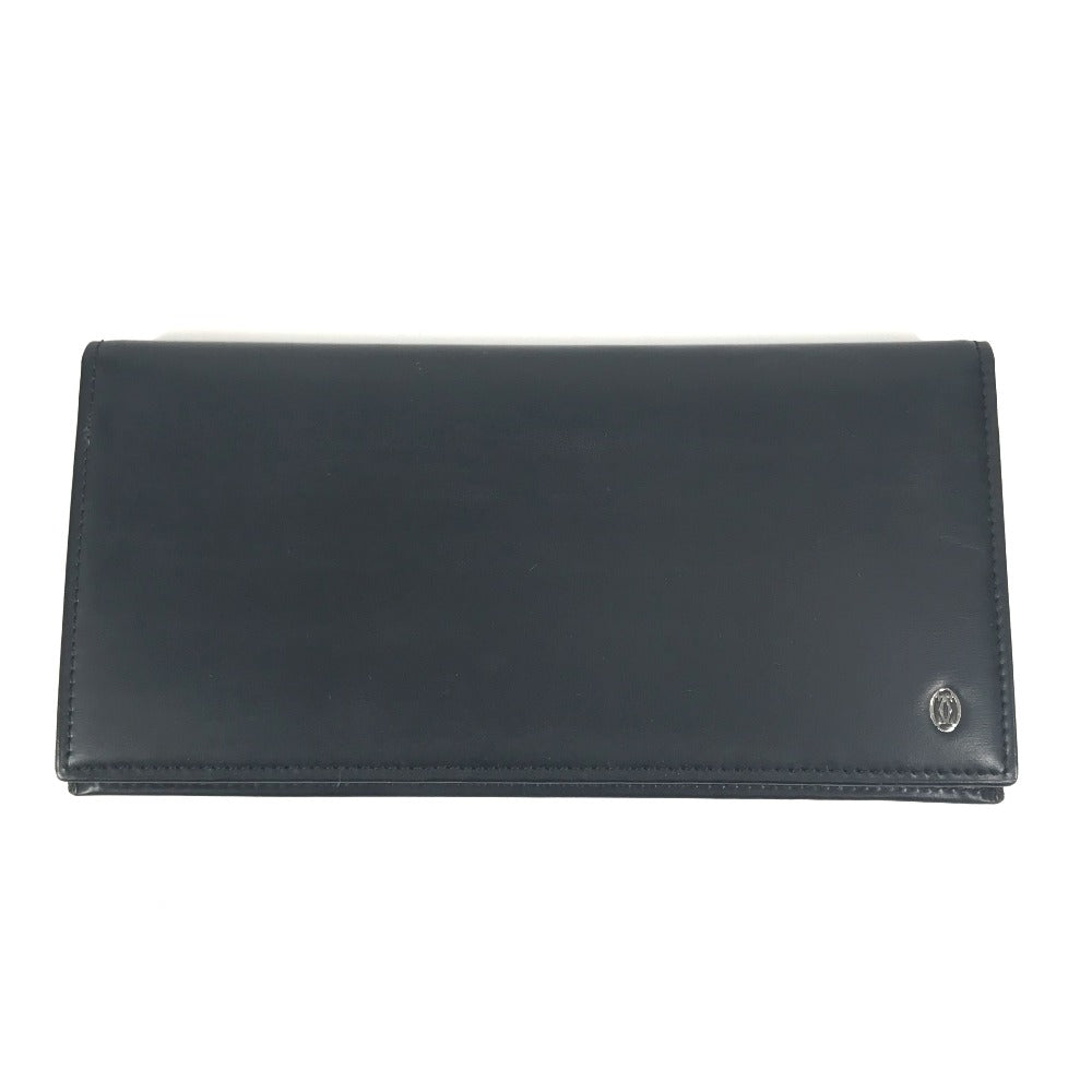 CARTIER マストライン ロゴ 札入れ 小物 財布 二つ折り ロングウォレット 長財布 レザー ユニセックス ブラック - brandshop-reference