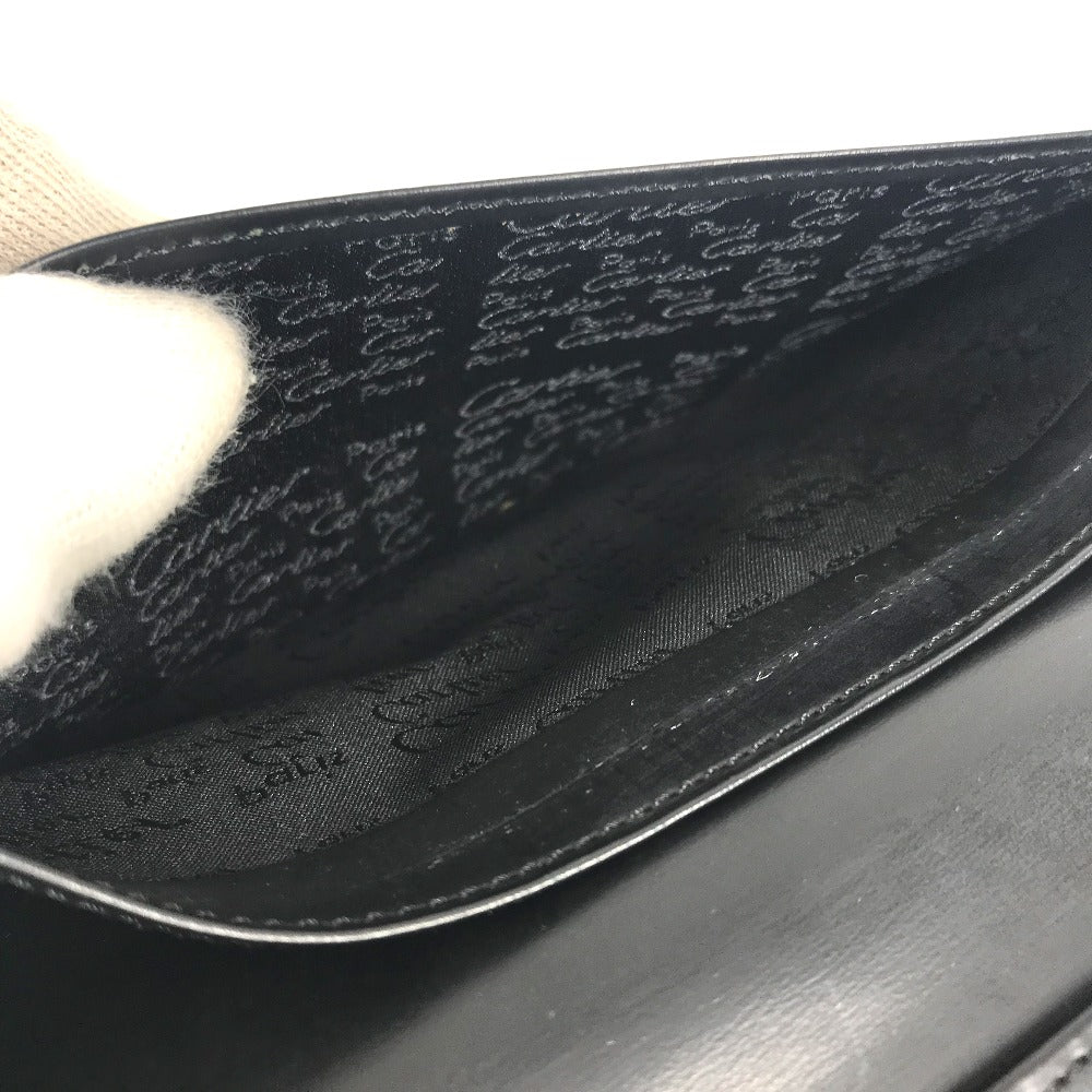 CARTIER マストライン ロゴ 札入れ 小物 財布 二つ折り ロングウォレット 長財布 レザー ユニセックス ブラック - brandshop-reference