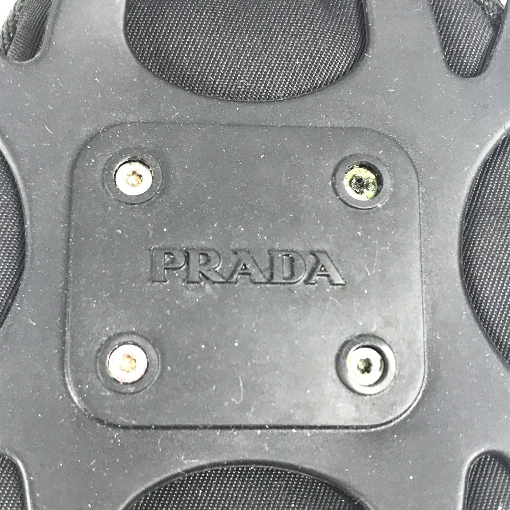 PRADA トライアングルロゴ 三角ロゴ プレート スマホポーチ iphoneケース ネックストラップ付 携帯ケース ナイロン ユニセックス ブラック - brandshop-reference