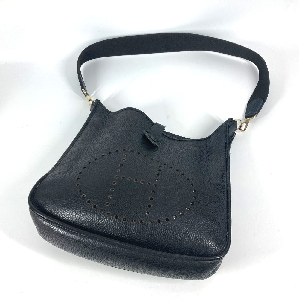 HERMES Evelyne 2 GM Bag with H Perforated Logo, Crossbody Shoulder Bag, Taurillon Clemence Leather, Unisex, Black