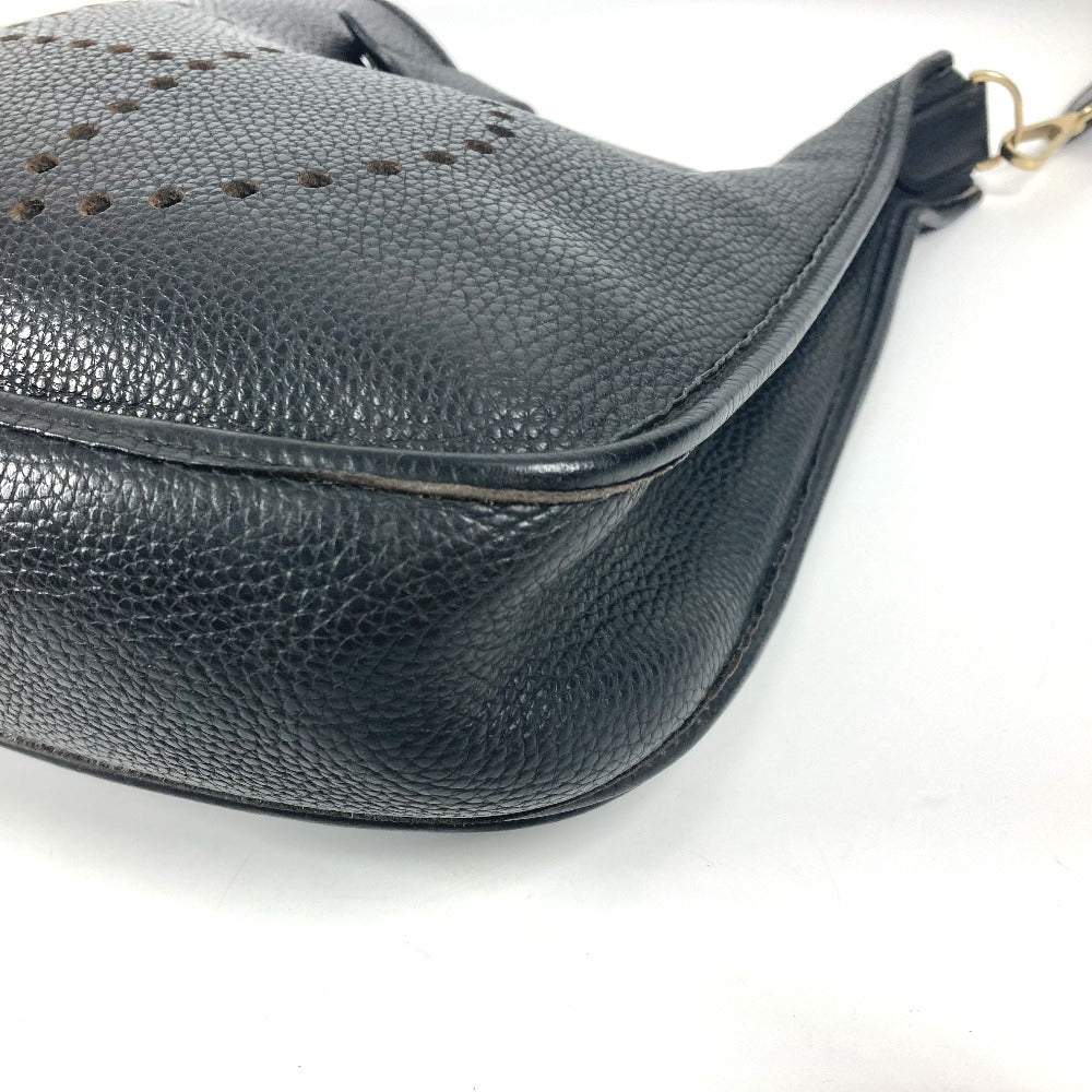 HERMES Evelyne 2 GM Bag with H Perforated Logo, Crossbody Shoulder Bag, Taurillon Clemence Leather, Unisex, Black