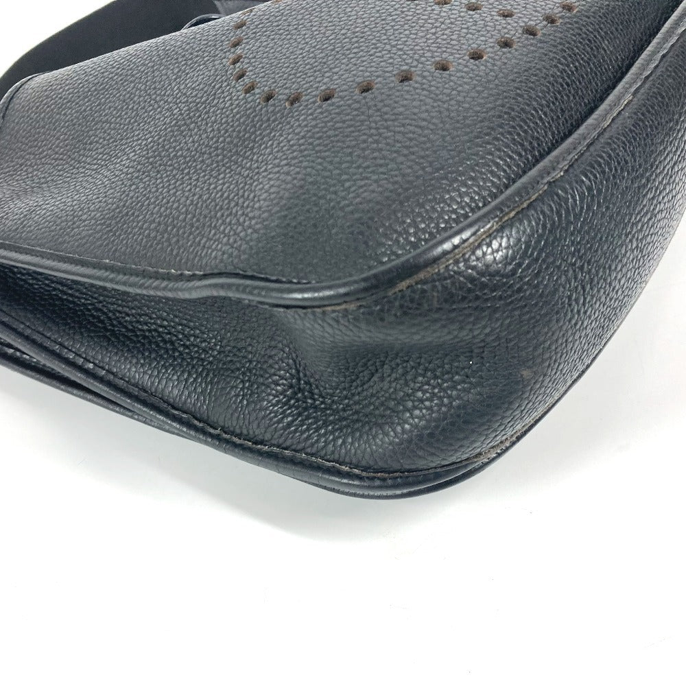 HERMES Evelyne 2 GM Bag with H Perforated Logo, Crossbody Shoulder Bag, Taurillon Clemence Leather, Unisex, Black
