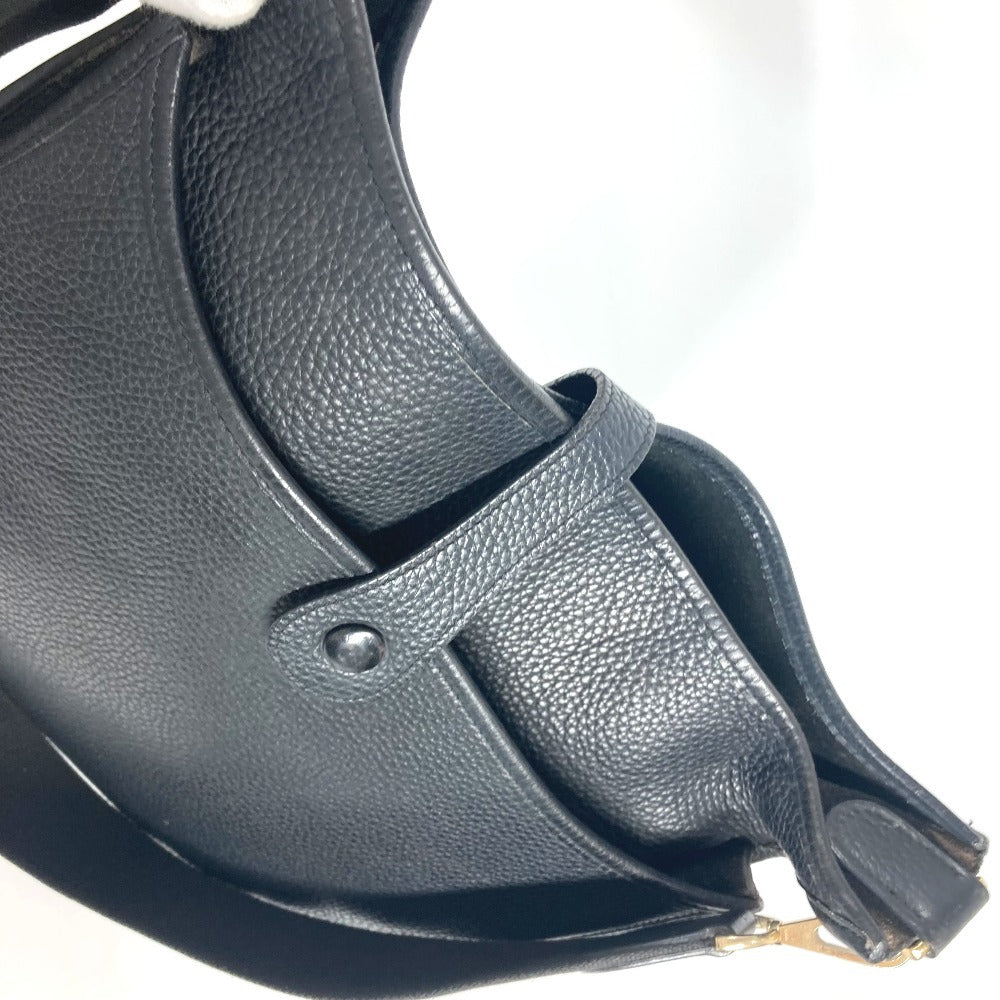 HERMES Evelyne 2 GM Bag with H Perforated Logo, Crossbody Shoulder Bag, Taurillon Clemence Leather, Unisex, Black