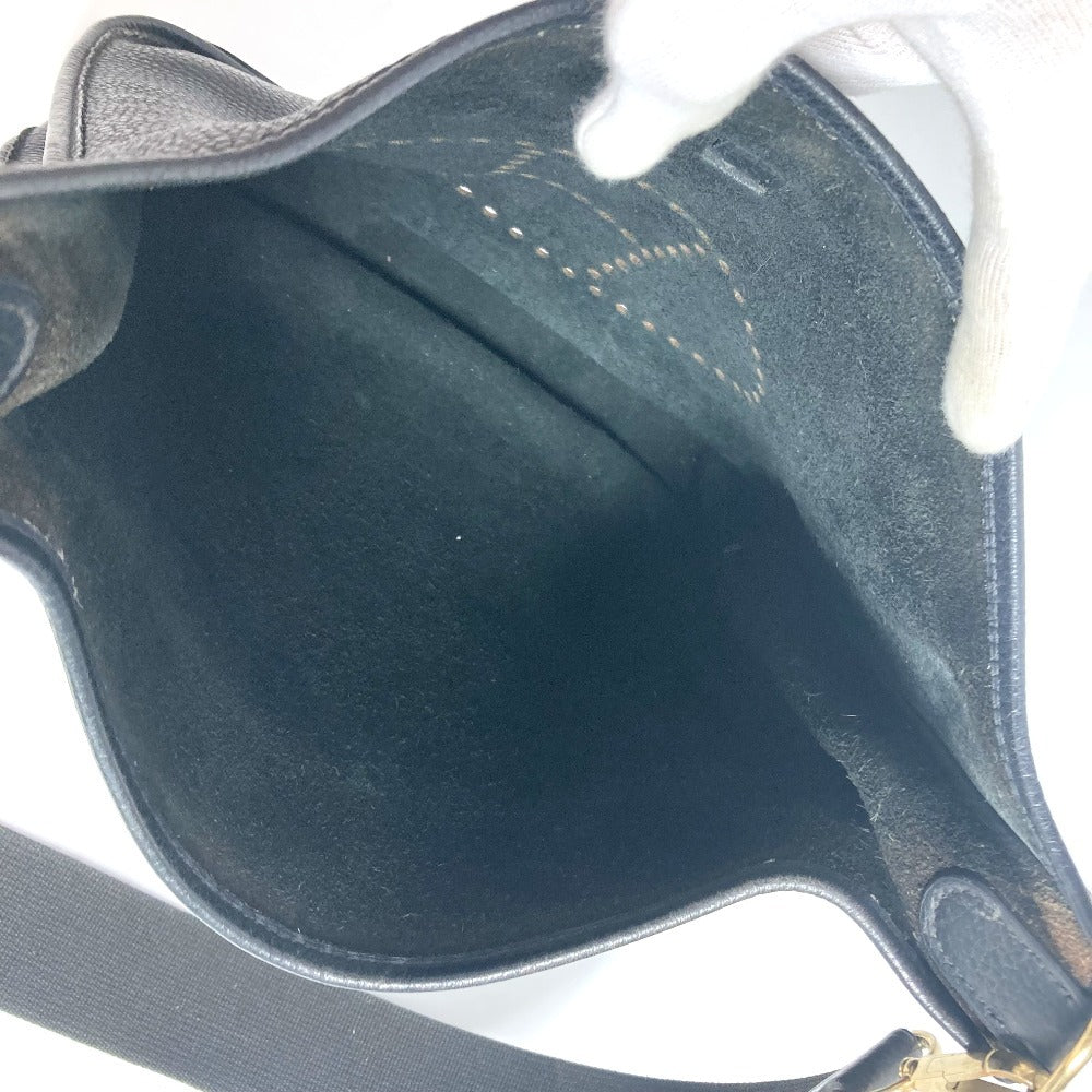 HERMES Evelyne 2 GM Bag with H Perforated Logo, Crossbody Shoulder Bag, Taurillon Clemence Leather, Unisex, Black