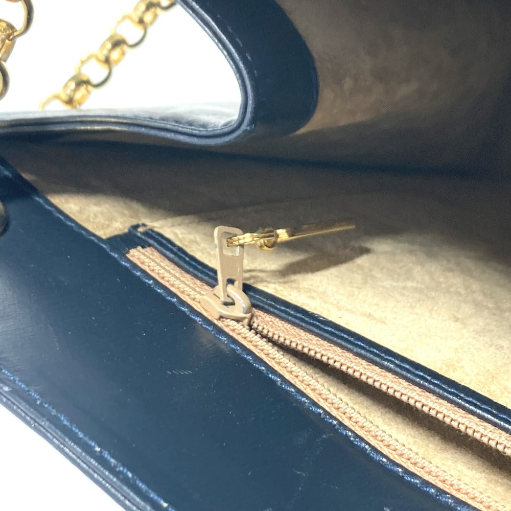 TIFFANY&Co. ラウンドロゴ ビッグ カバン Wチェーンバッグ トートバッグ ショルダーバッグ レザー レディース ネイビー - brandshop-reference