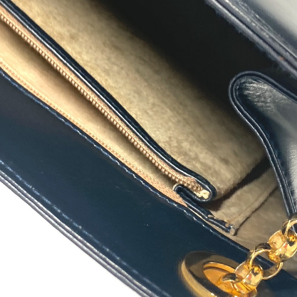 TIFFANY&Co. ラウンドロゴ ビッグ カバン Wチェーンバッグ トートバッグ ショルダーバッグ レザー レディース ネイビー - brandshop-reference