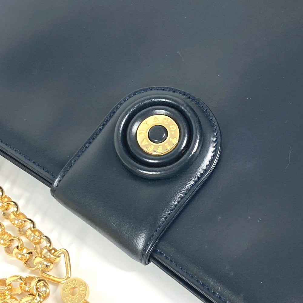 TIFFANY&Co. ラウンドロゴ ビッグ カバン Wチェーンバッグ トートバッグ ショルダーバッグ レザー レディース ネイビー - brandshop-reference