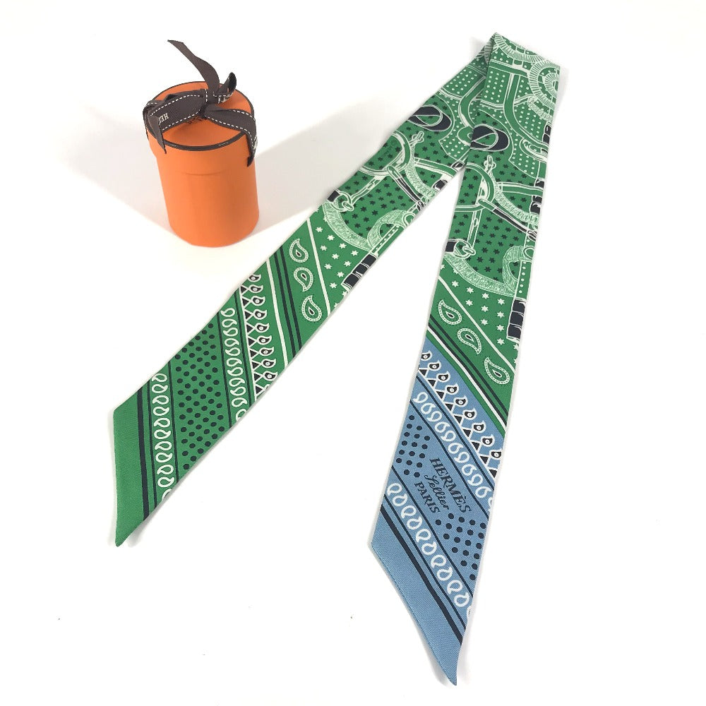 HERMES ツイリー ツィリー エプロン・ドール・バンダナ バンドースカーフ スカーフ シルク レディース グリーン - brandshop-reference