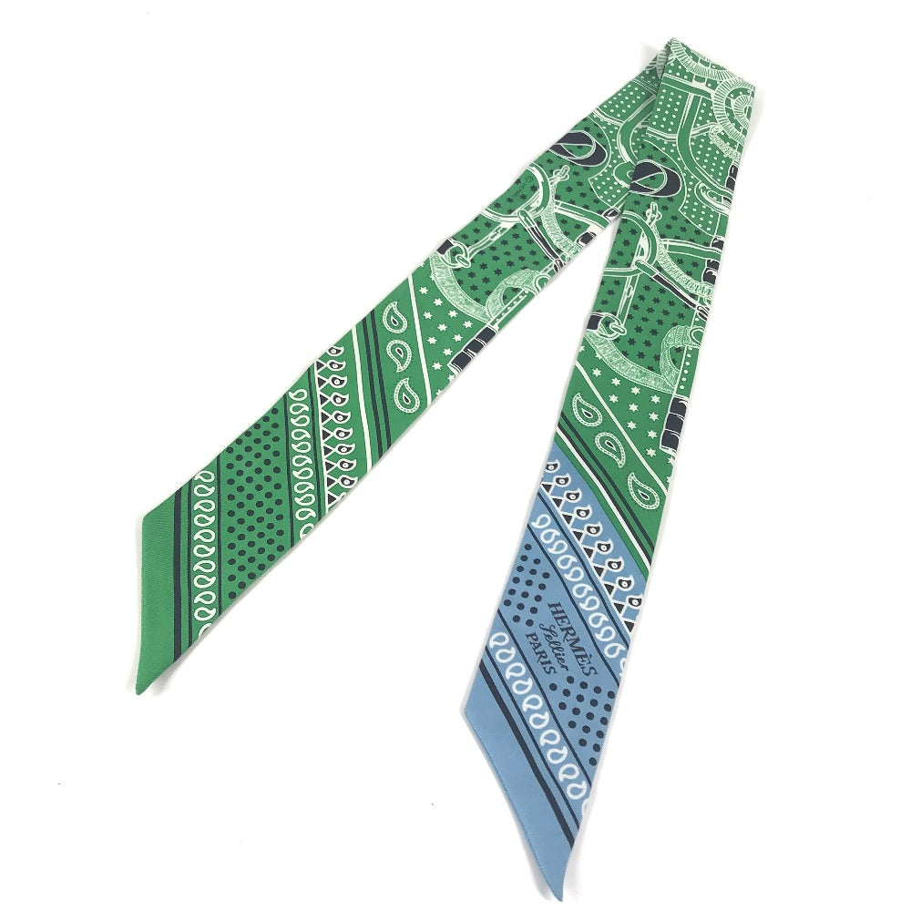 HERMES ツイリー ツィリー エプロン・ドール・バンダナ バンドースカーフ スカーフ シルク レディース グリーン - brandshop-reference