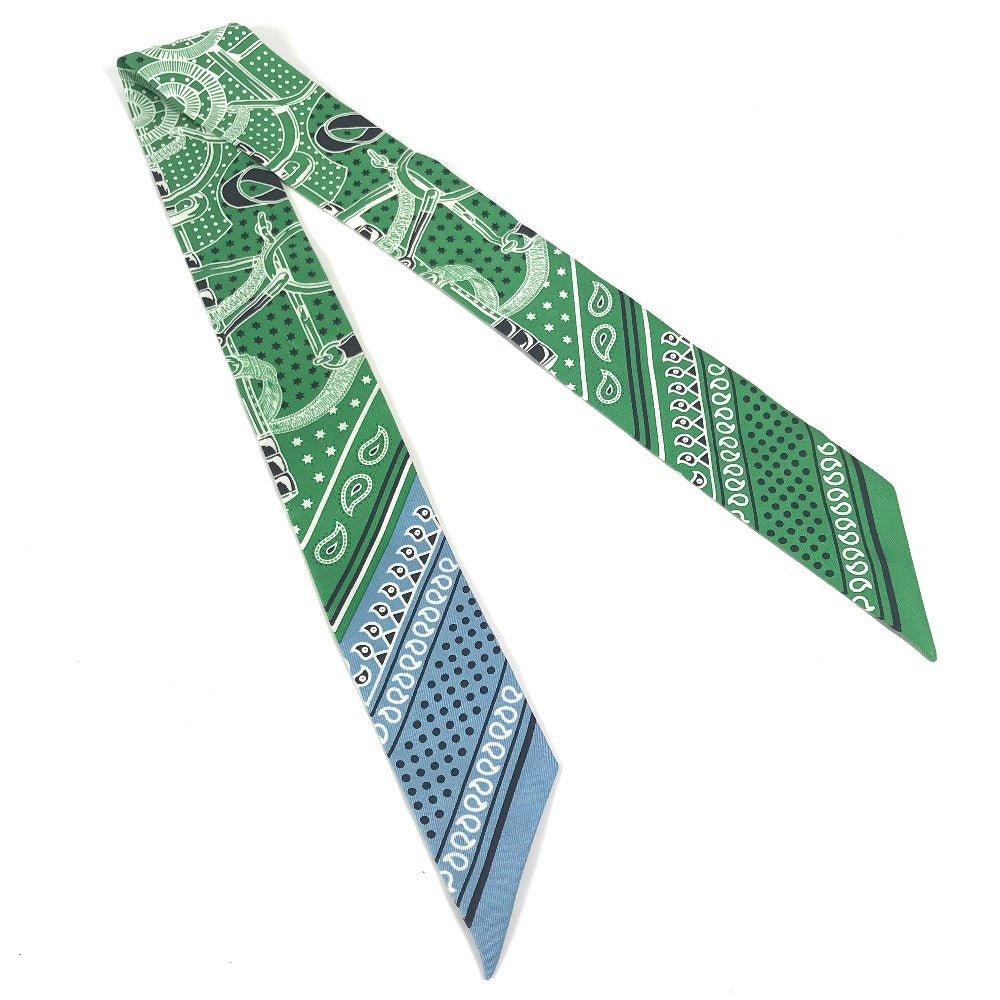 HERMES ツイリー ツィリー エプロン・ドール・バンダナ バンドースカーフ スカーフ シルク レディース グリーン - brandshop-reference