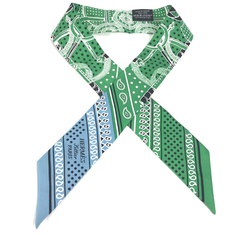 HERMES ツイリー ツィリー エプロン・ドール・バンダナ バンドースカーフ スカーフ シルク レディース グリーン - brandshop-reference