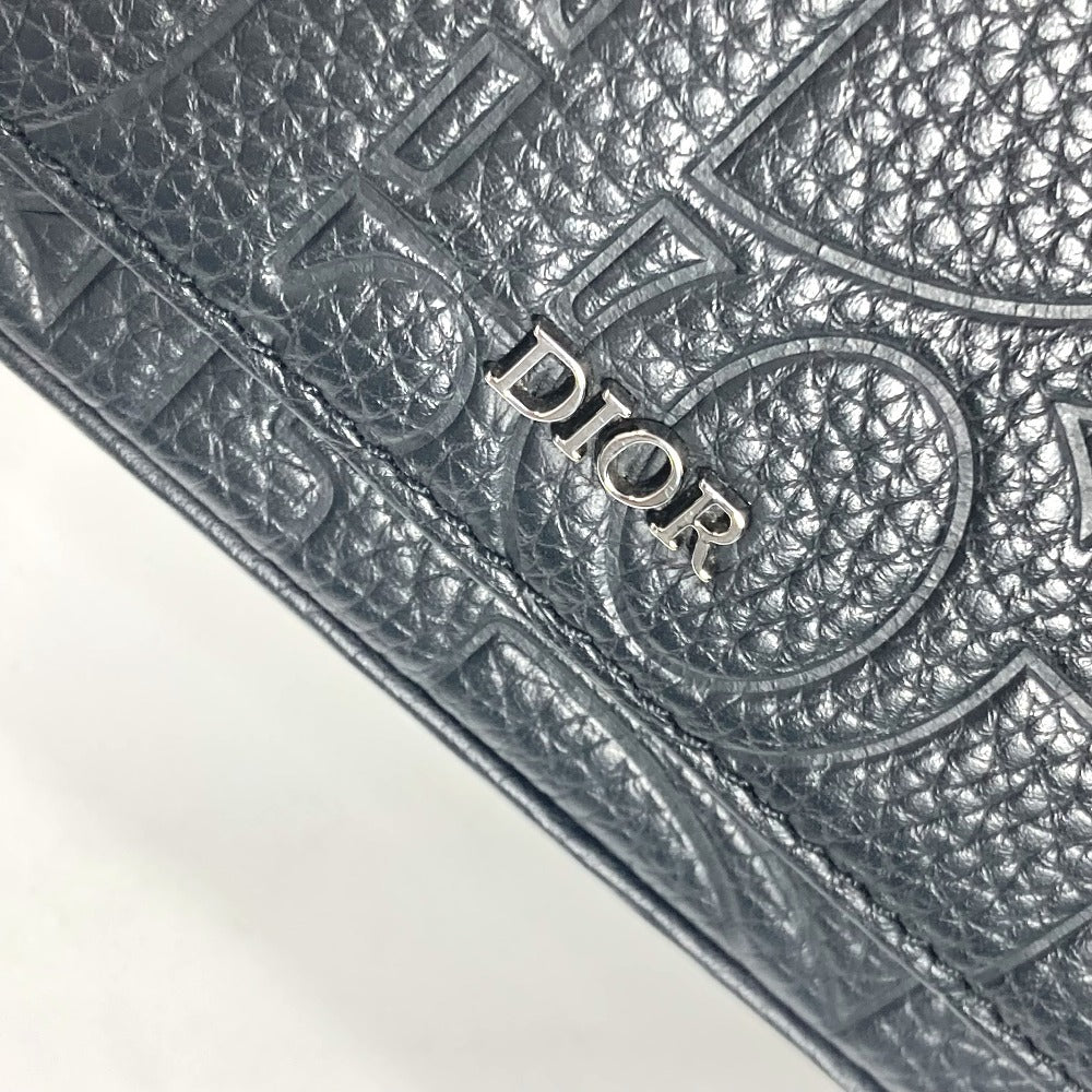 Dior 1ESPO329LLG 24AW フラップ付き 総ロゴ エンボス カバン 斜め掛け ショルダーバッグ レザー ユニセックス ブラック - brandshop-reference