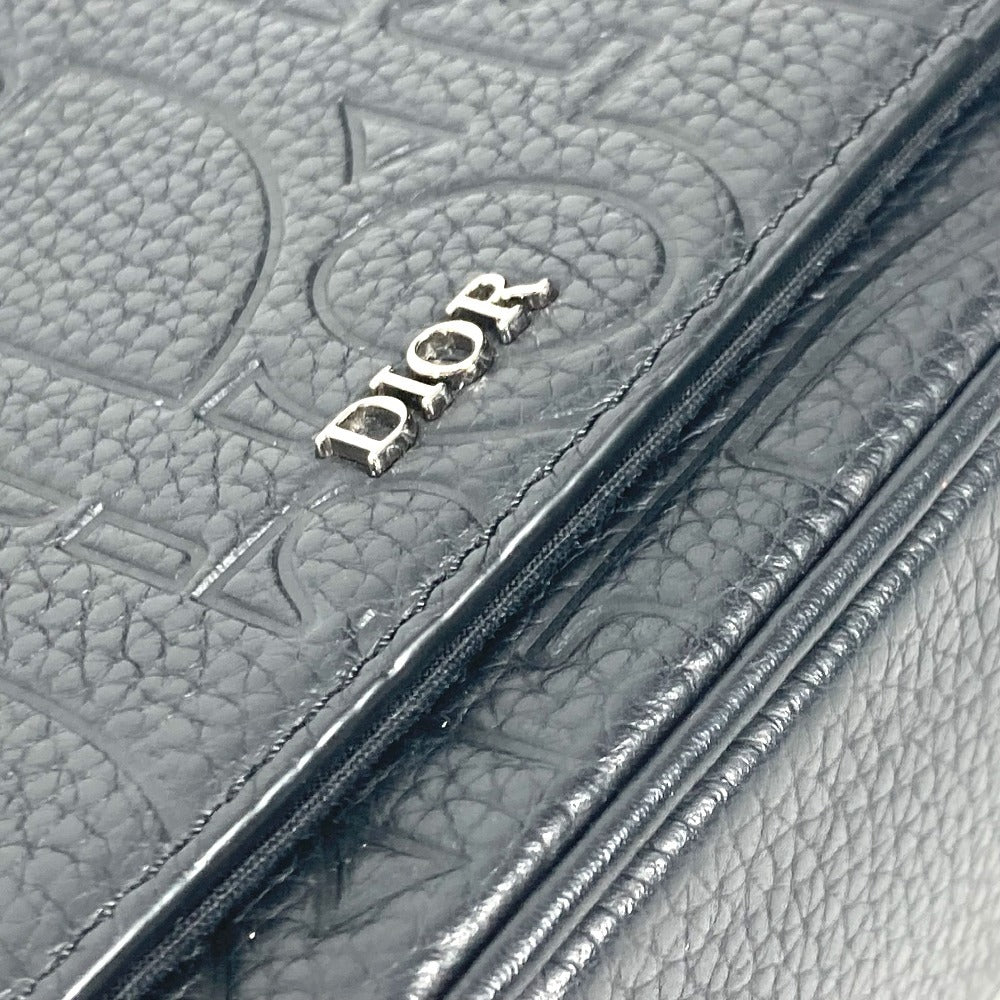 Dior 1ESPO329LLG 24AW フラップ付き 総ロゴ エンボス カバン 斜め掛け ショルダーバッグ レザー ユニセックス ブラック - brandshop-reference