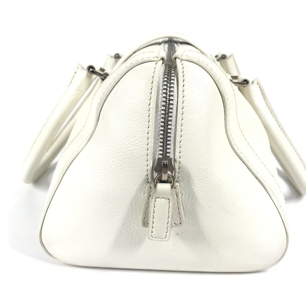 Dior Dロゴ  カバン トップハンドル ミニボストンバッグ 横長バッグ Ｄバックル ハンドバッグ レザー レディース ホワイト - brandshop-reference