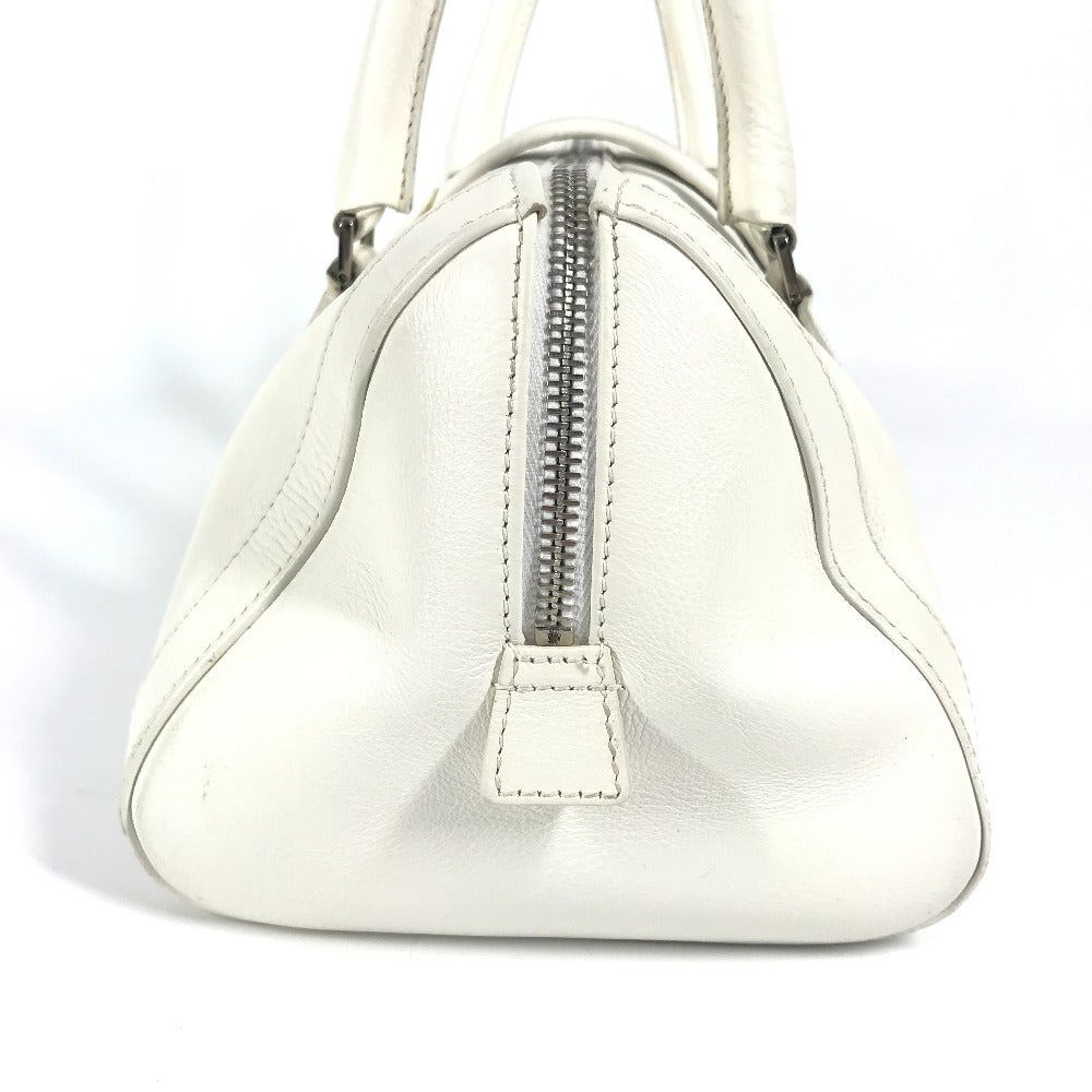 Dior Dロゴ  カバン トップハンドル ミニボストンバッグ 横長バッグ Ｄバックル ハンドバッグ レザー レディース ホワイト - brandshop-reference