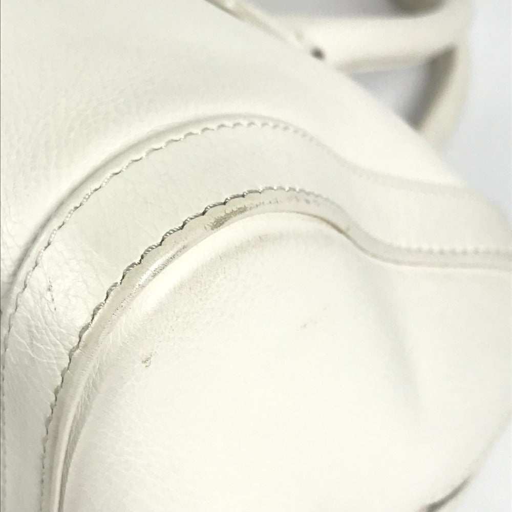 Dior Dロゴ  カバン トップハンドル ミニボストンバッグ 横長バッグ Ｄバックル ハンドバッグ レザー レディース ホワイト - brandshop-reference