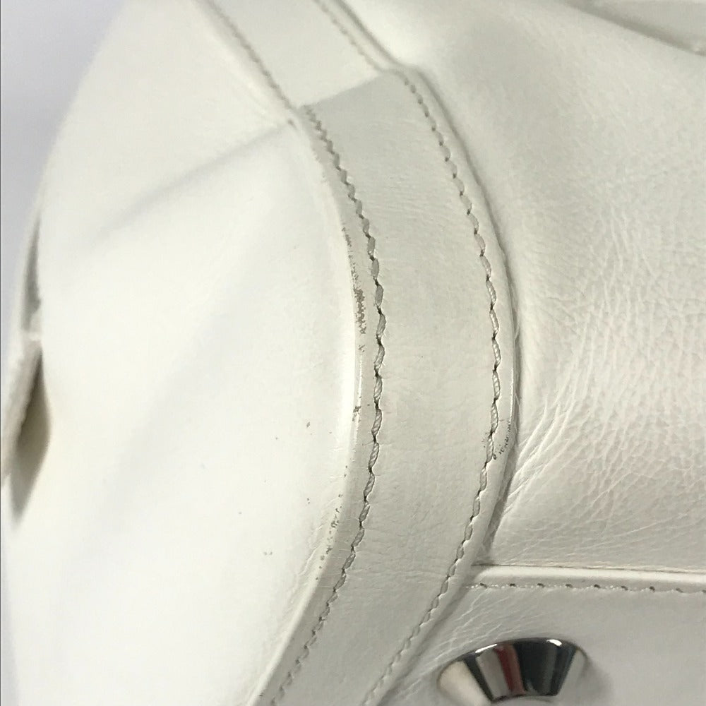 Dior Dロゴ  カバン トップハンドル ミニボストンバッグ 横長バッグ Ｄバックル ハンドバッグ レザー レディース ホワイト - brandshop-reference