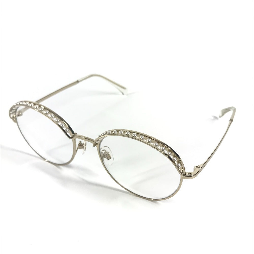 CHANEL 4247-H フェイクパール ファッション小物 アイウェア 眼鏡 メガネ ラウンド クリア サングラス メタル レディース ゴールド - brandshop-reference