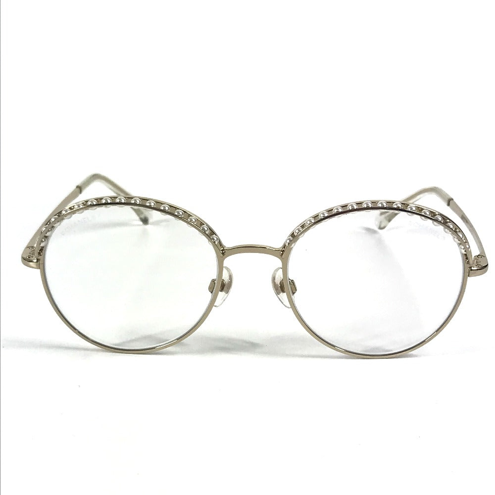 CHANEL 4247-H フェイクパール ファッション小物 アイウェア 眼鏡 メガネ ラウンド クリア サングラス メタル レディース ゴールド - brandshop-reference