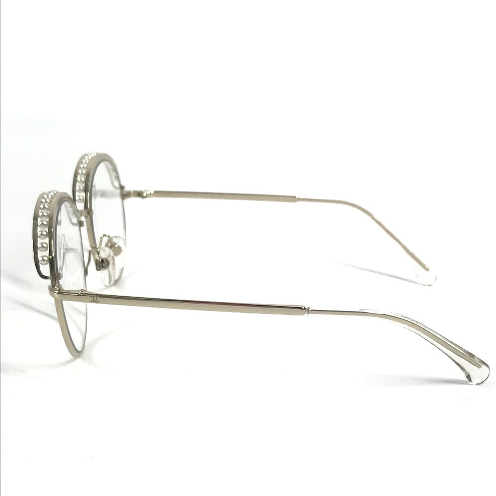 CHANEL 4247-H フェイクパール ファッション小物 アイウェア 眼鏡 メガネ ラウンド クリア サングラス メタル レディース ゴールド - brandshop-reference