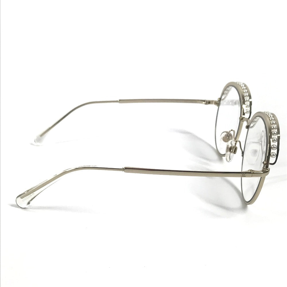 CHANEL 4247-H フェイクパール ファッション小物 アイウェア 眼鏡 メガネ ラウンド クリア サングラス メタル レディース ゴールド - brandshop-reference