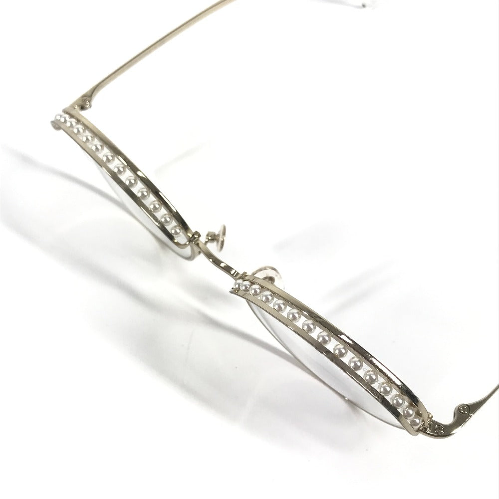 CHANEL 4247-H フェイクパール ファッション小物 アイウェア 眼鏡 メガネ ラウンド クリア サングラス メタル レディース ゴールド - brandshop-reference