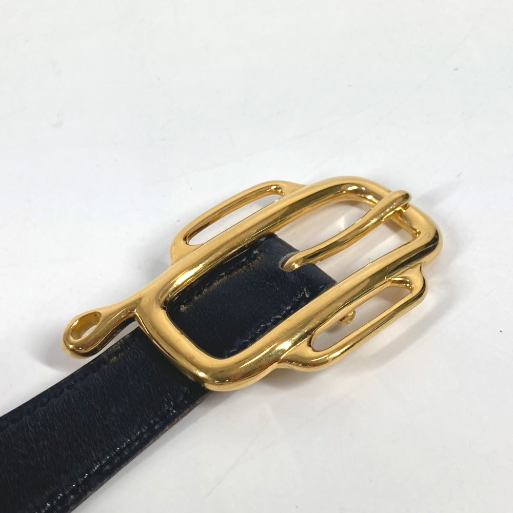 HERMES ヴィンテージ ロゴ ベルト ボックスカーフ レディース ブラック - brandshop-reference