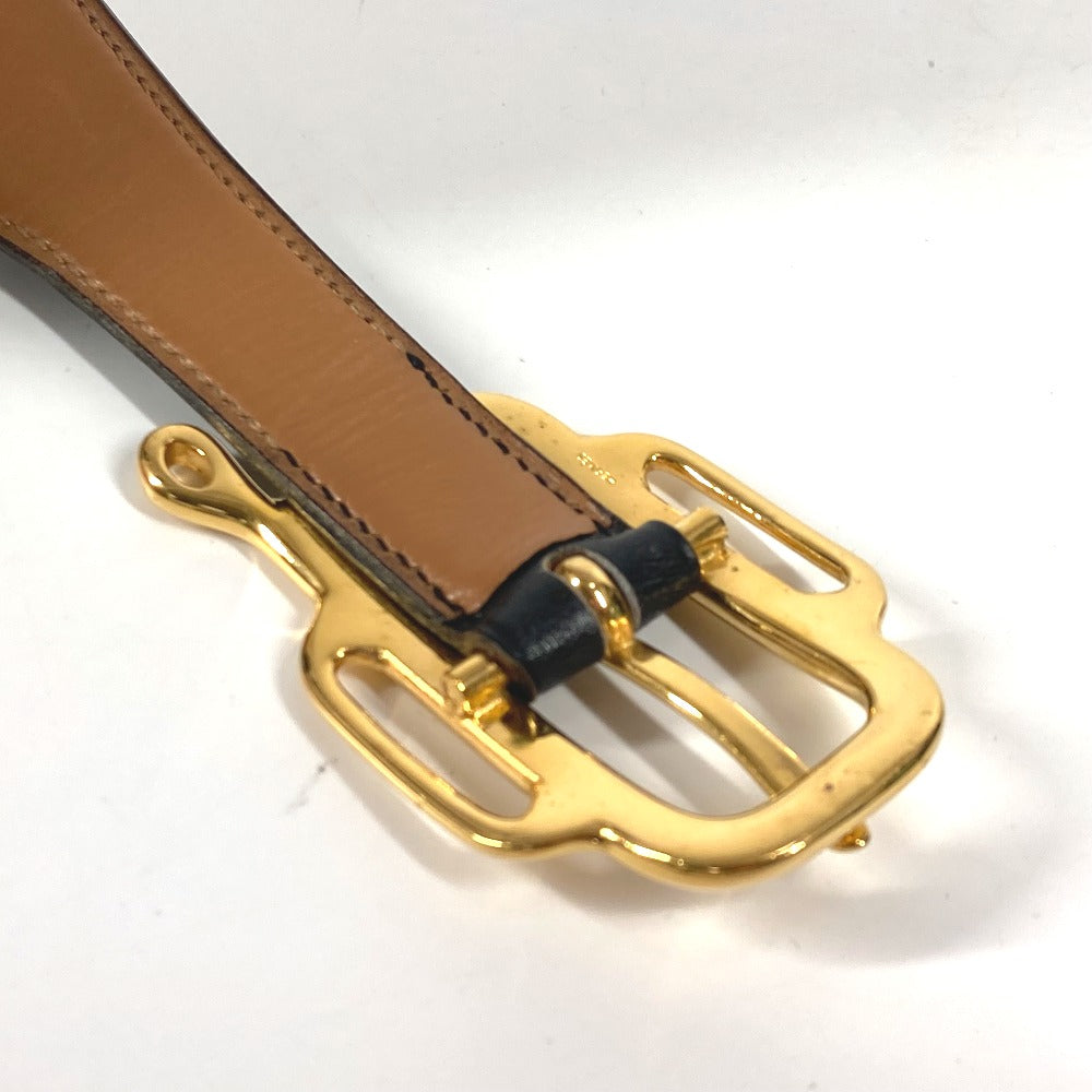 HERMES ヴィンテージ ロゴ ベルト ボックスカーフ レディース ブラック - brandshop-reference