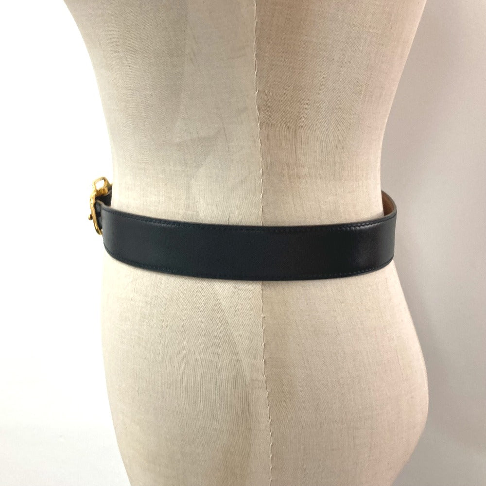 HERMES ヴィンテージ ロゴ ベルト ボックスカーフ レディース ブラック - brandshop-reference