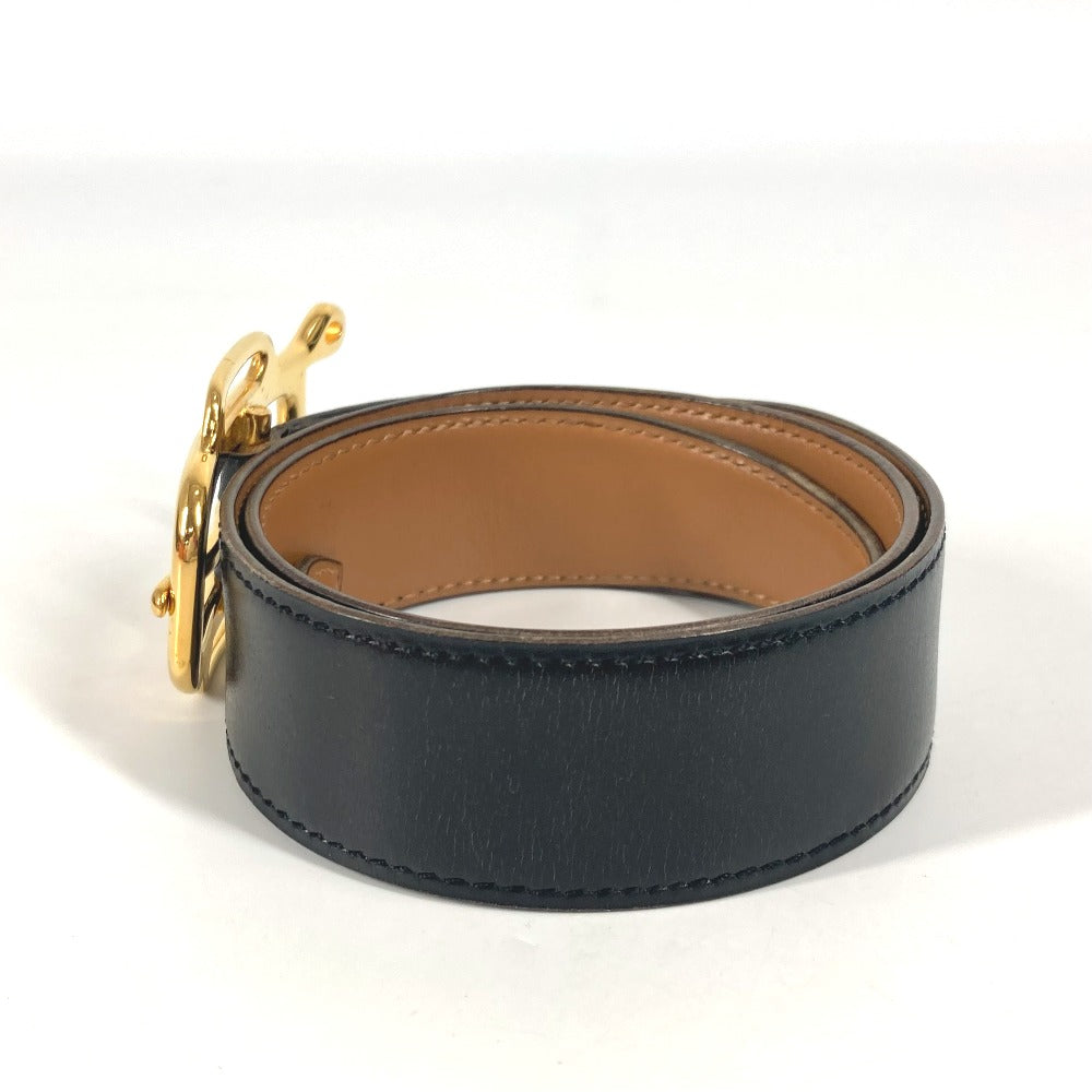 HERMES ヴィンテージ ロゴ ベルト ボックスカーフ レディース ブラック - brandshop-reference