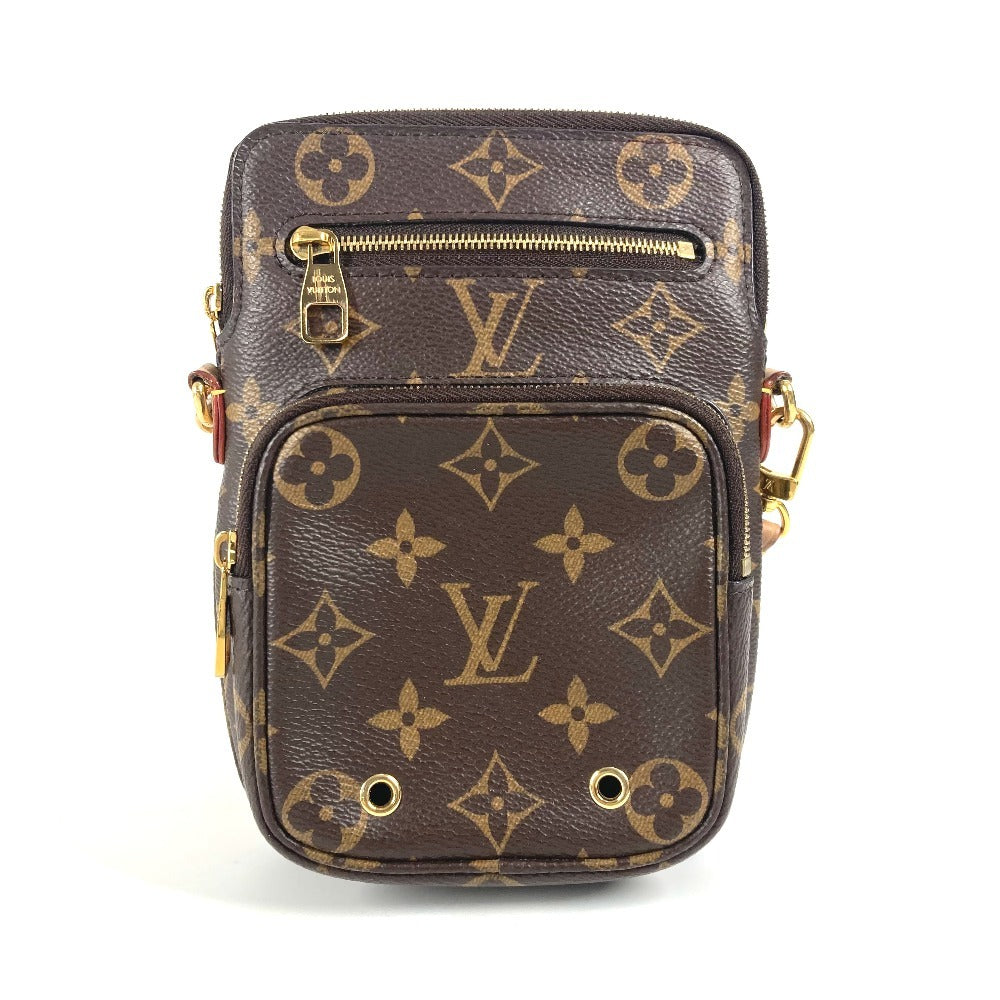 LOUIS VUITTON M80746 モノグラム ユーティリティ クロスボディ 斜め掛け ポシェット チェーンバッグ ポーチ ショルダーバッグ モノグラムキャンバス ユニセックス ブラウン - brandshop-reference