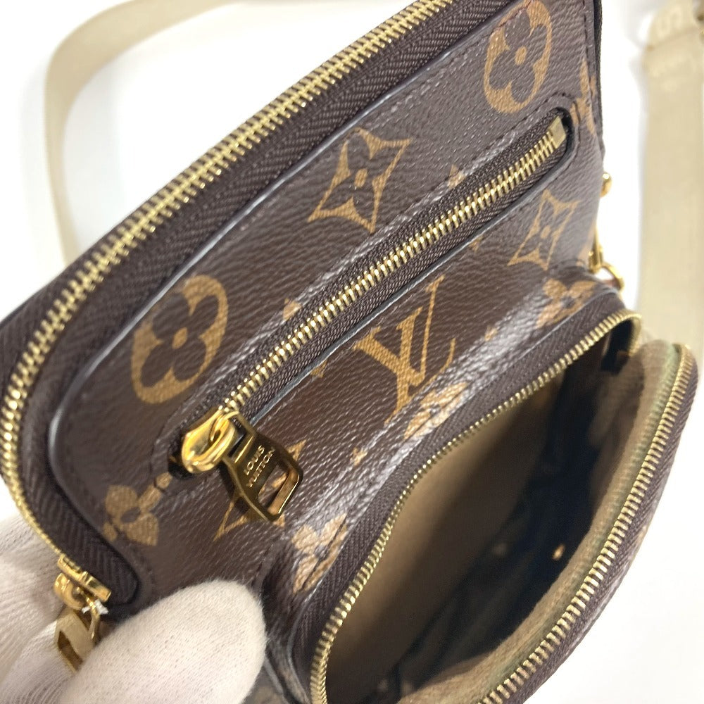 LOUIS VUITTON M80746 モノグラム ユーティリティ クロスボディ 斜め掛け ポシェット チェーンバッグ ポーチ ショルダーバッグ モノグラムキャンバス ユニセックス ブラウン - brandshop-reference
