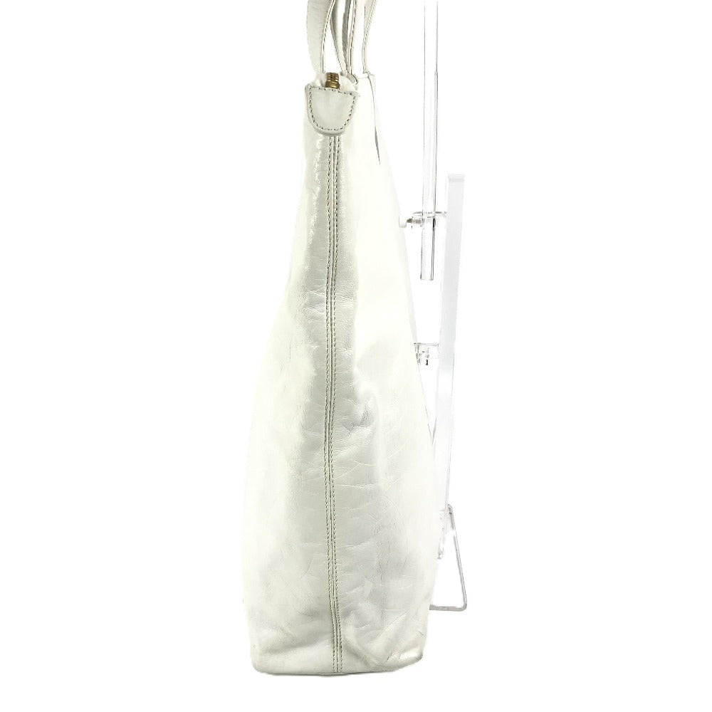 CHANEL CC ココマーク 総ロゴ トートバッグ カバン 肩掛け 縦型トート ショルダーバッグ レザー レディース ホワイト - brandshop-reference