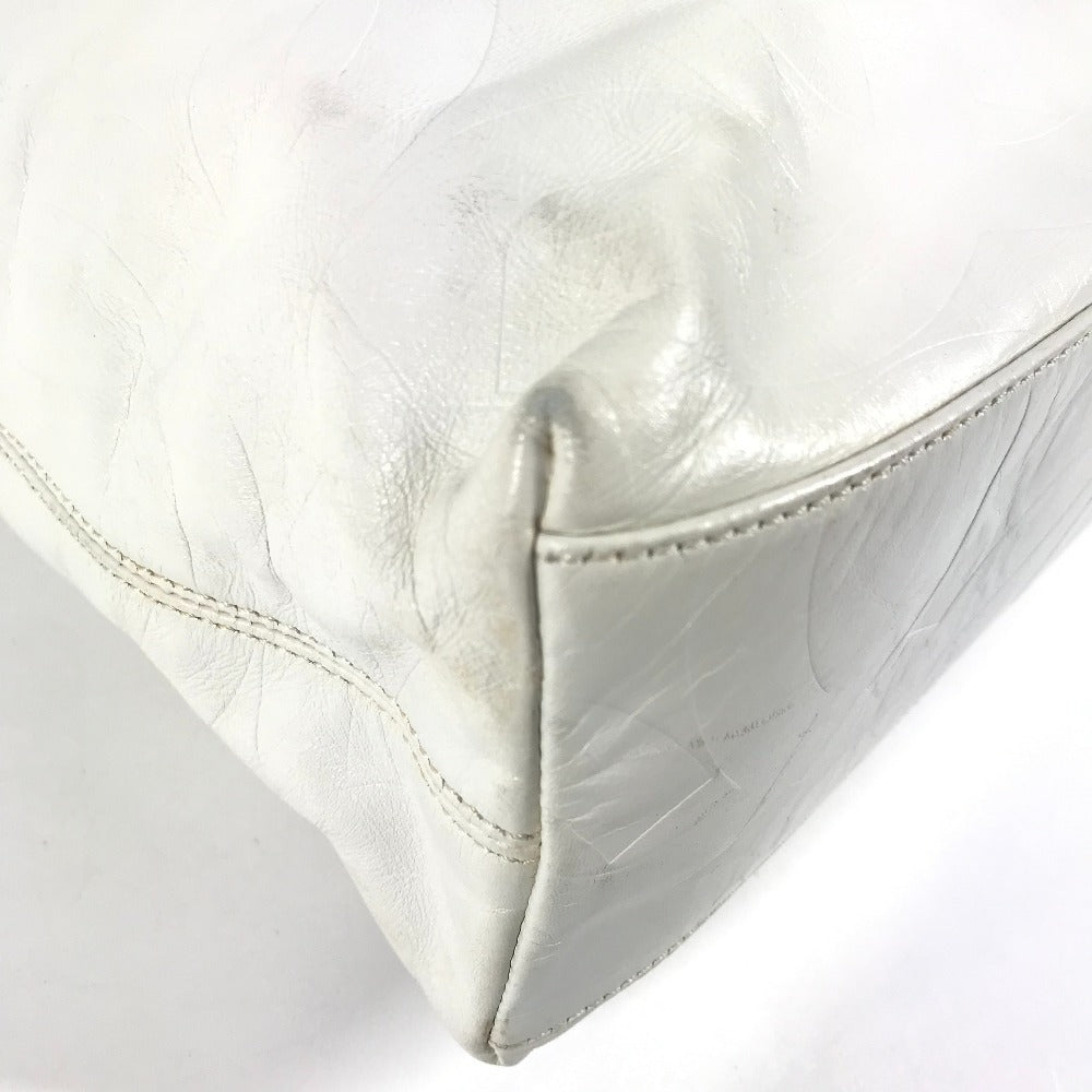 CHANEL CC ココマーク 総ロゴ トートバッグ カバン 肩掛け 縦型トート ショルダーバッグ レザー レディース ホワイト - brandshop-reference