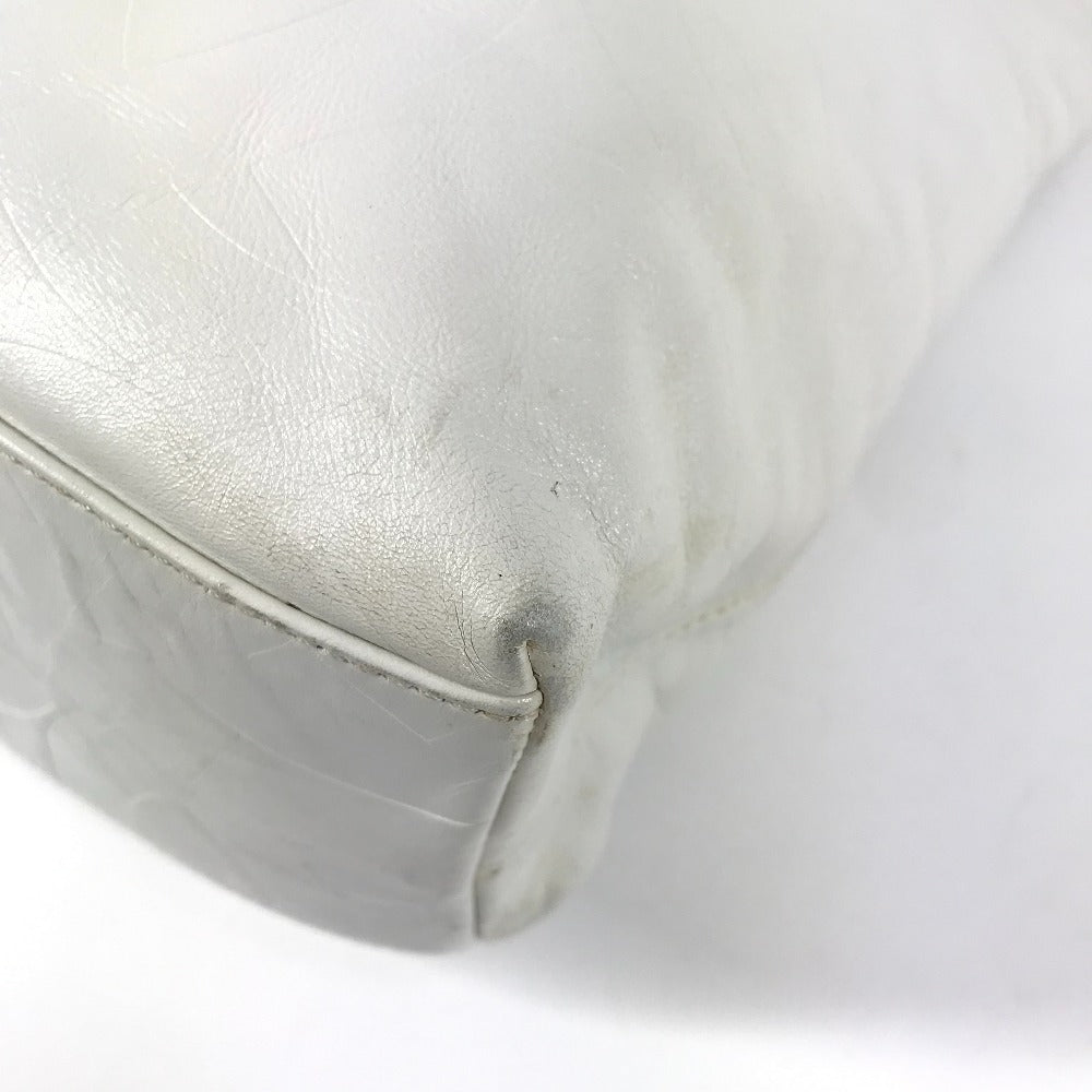 CHANEL CC ココマーク 総ロゴ トートバッグ カバン 肩掛け 縦型トート ショルダーバッグ レザー レディース ホワイト - brandshop-reference