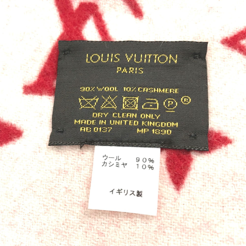 LOUIS VUITTON MP1890 supreme シュプリーム コラボ フリンジ マフラー ウール/カシミヤ ユニセックス レッド