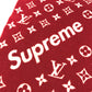 LOUIS VUITTON MP1890 supreme シュプリーム コラボ フリンジ マフラー ウール/カシミヤ ユニセックス レッド