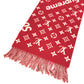 LOUIS VUITTON MP1890 supreme シュプリーム コラボ フリンジ マフラー ウール/カシミヤ ユニセックス レッド
