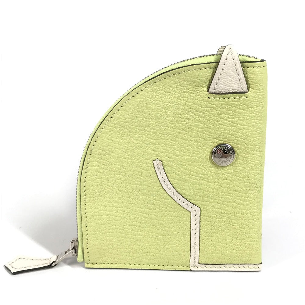 HERMES 馬 シュバル パドック  財布 小銭入れ コインケース シェーブル レディース ジョーヌブルジョン/ナタ イエロー - brandshop-reference