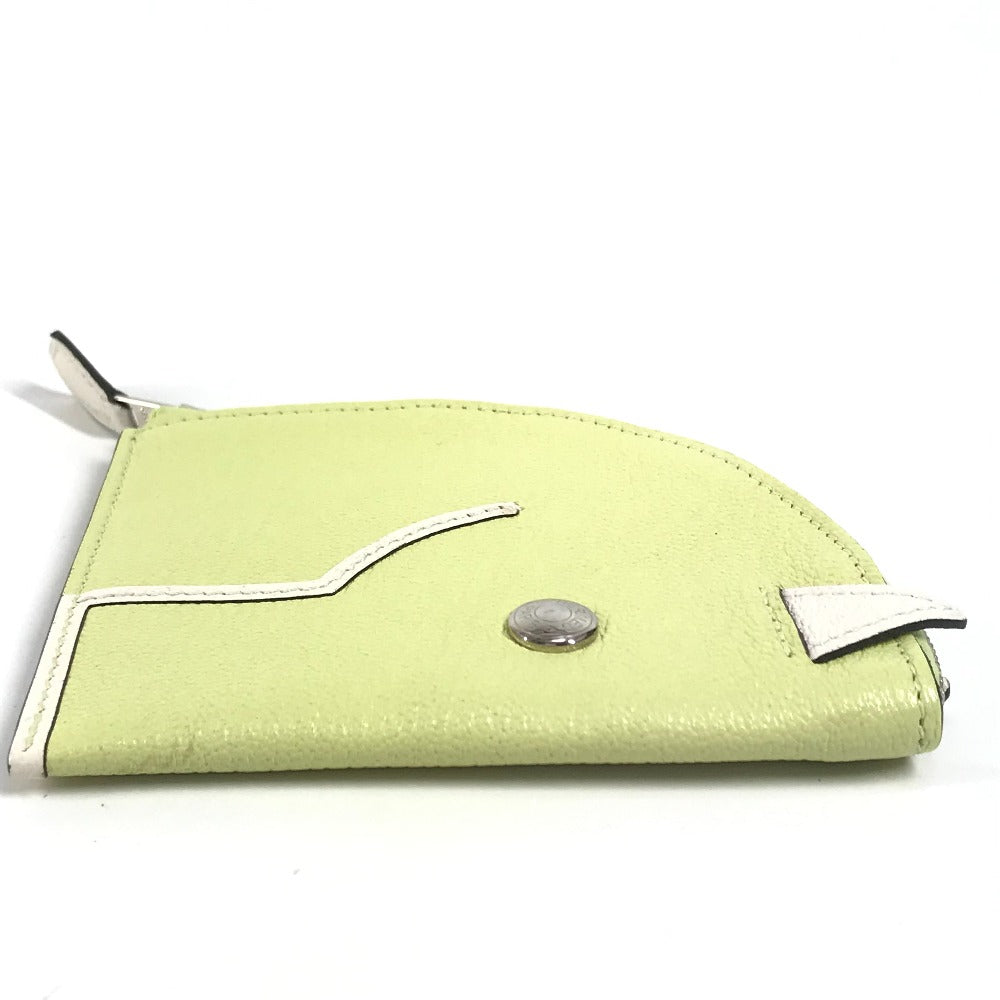 HERMES Cheval Paddock Horse Wallet, Coin Purse, Chevre, Women's, Jaune Bourgeon/Hata, Yellow