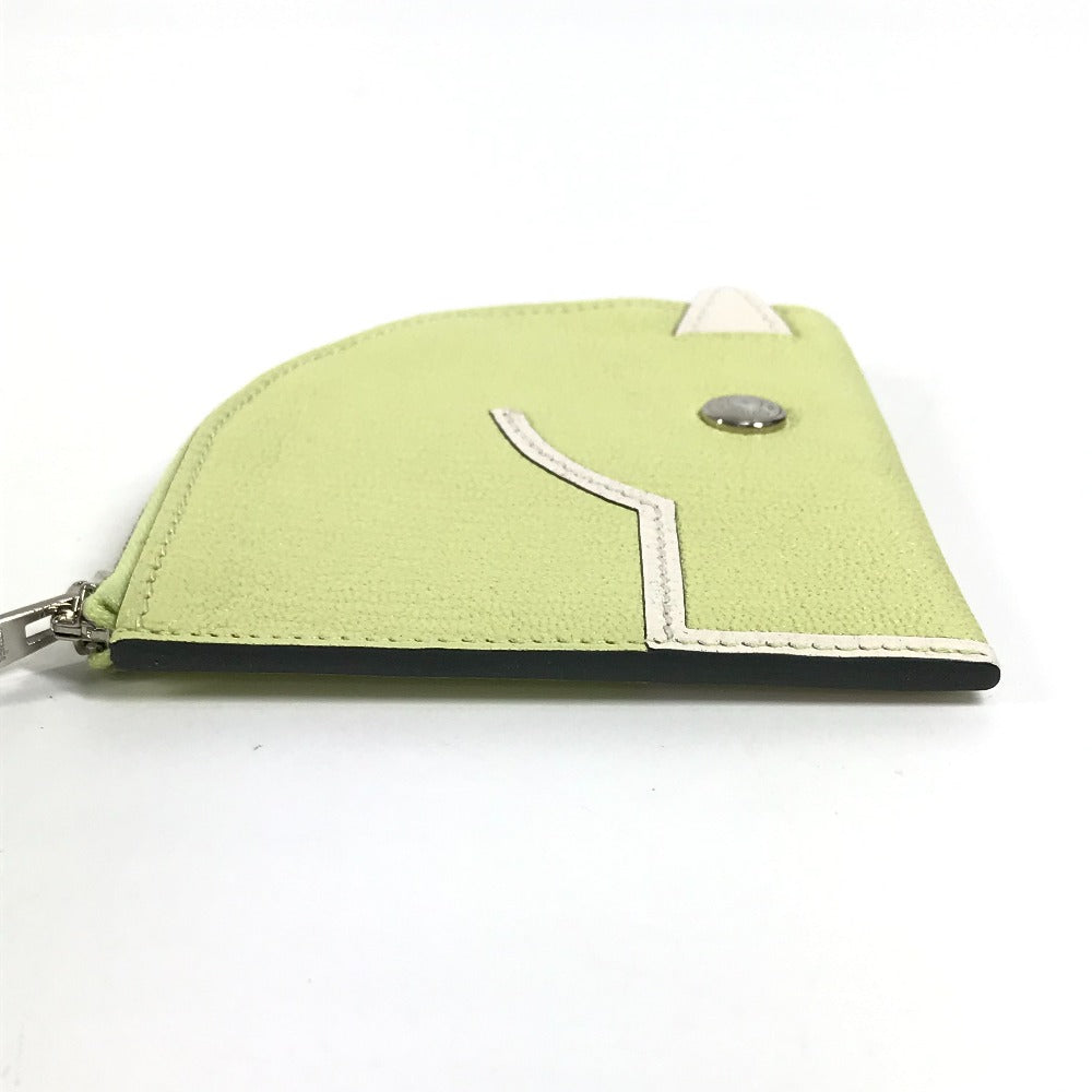 HERMES 馬 シュバル パドック  財布 小銭入れ コインケース シェーブル レディース ジョーヌブルジョン/ナタ イエロー - brandshop-reference