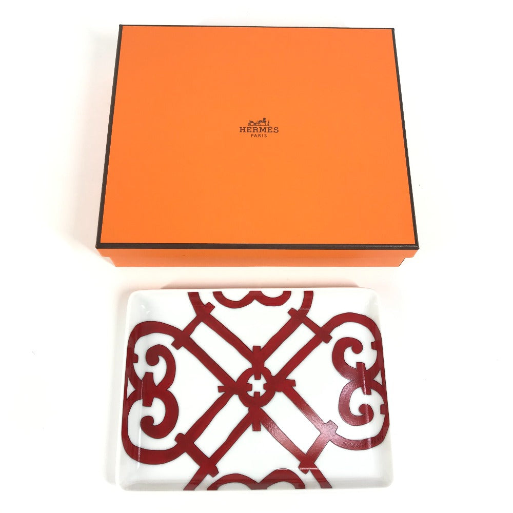 HERMES トレー 〈ガダルキヴィール〉 PM プレート カトラリー お皿 陶器 ユニセックス レッド - brandshop-reference