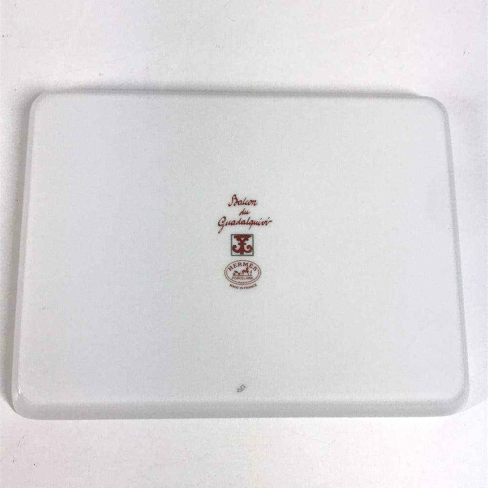 HERMES トレー 〈ガダルキヴィール〉 PM プレート カトラリー お皿 陶器 ユニセックス レッド - brandshop-reference