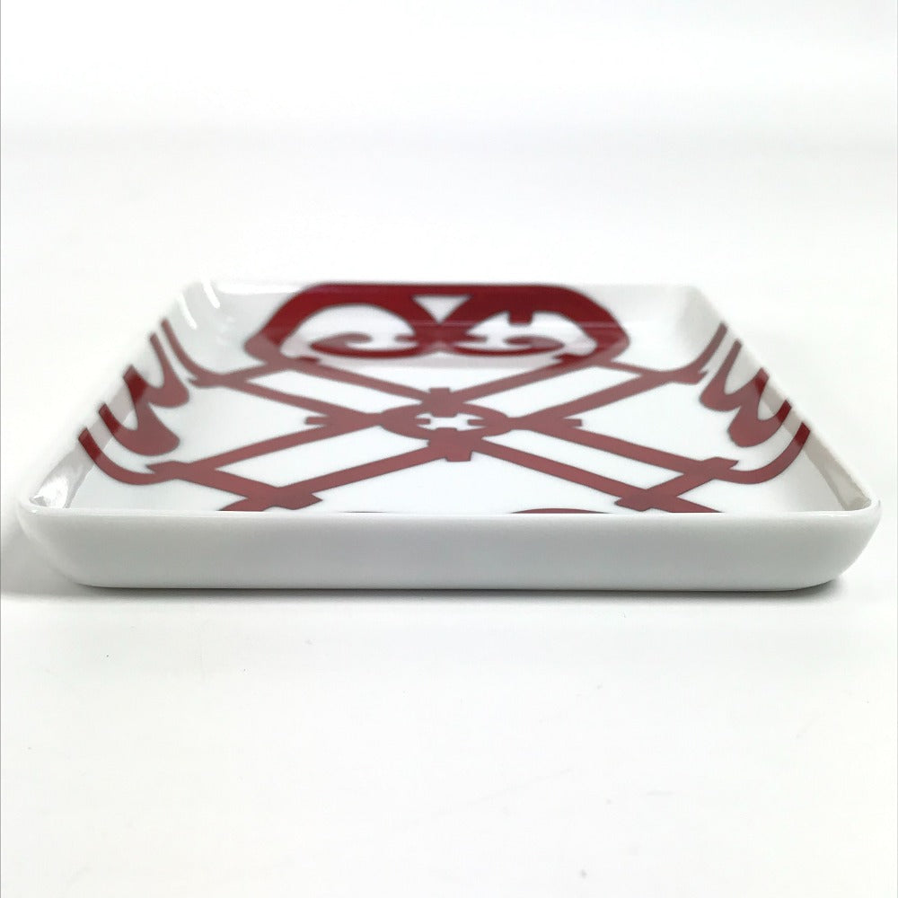 HERMES トレー 〈ガダルキヴィール〉 PM プレート カトラリー お皿 陶器 ユニセックス レッド - brandshop-reference